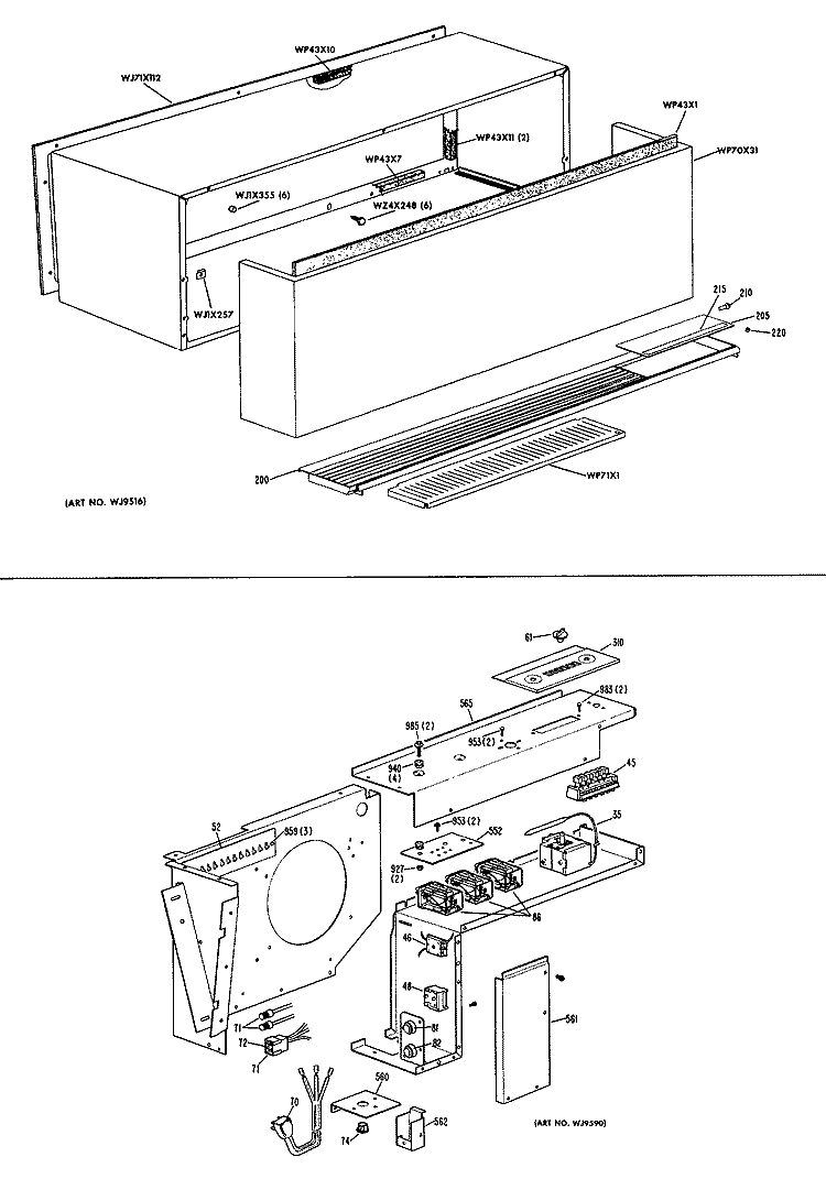 Section Diagram and Parts List for A2B788EVESD1  General Electric Air Conditioner