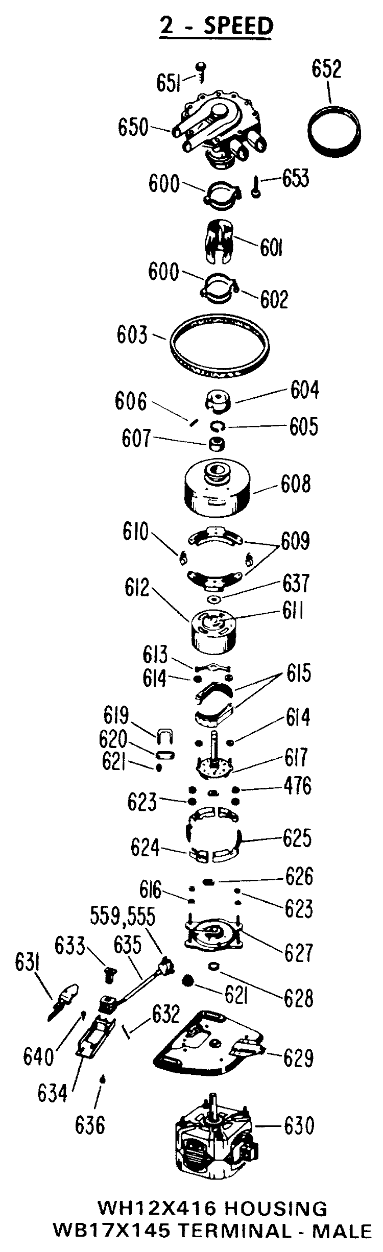 2 - SPEED Diagram and Parts List for WWA8340VCL  General Electric Washer