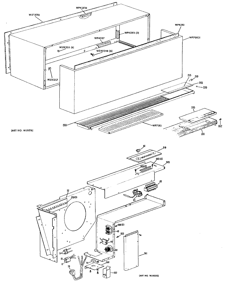 Section Diagram and Parts List for A2B768DGAS1L  General Electric Air Conditioner