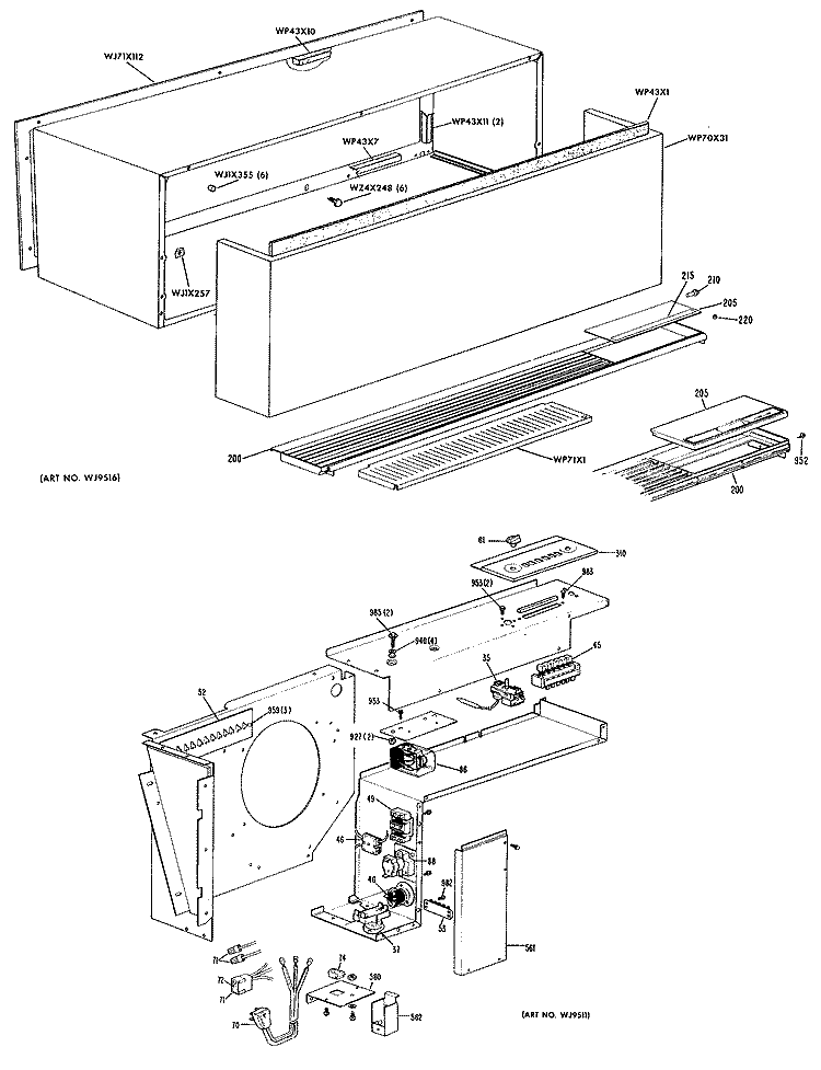 Section Diagram and Parts List for A2B768ESFS1H  General Electric Air Conditioner