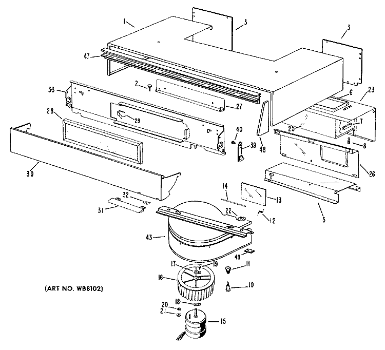 Section Diagram and Parts List for JHP56G*C1  General Electric Range