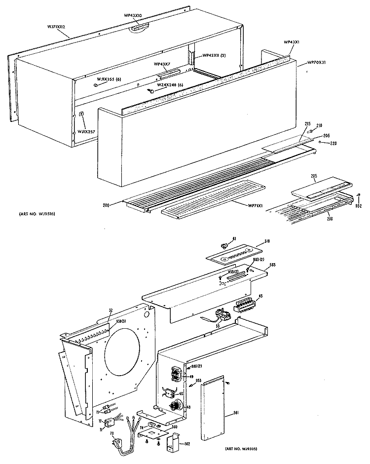 Section Diagram and Parts List for A4B568DCAS1L  General Electric Air Conditioner