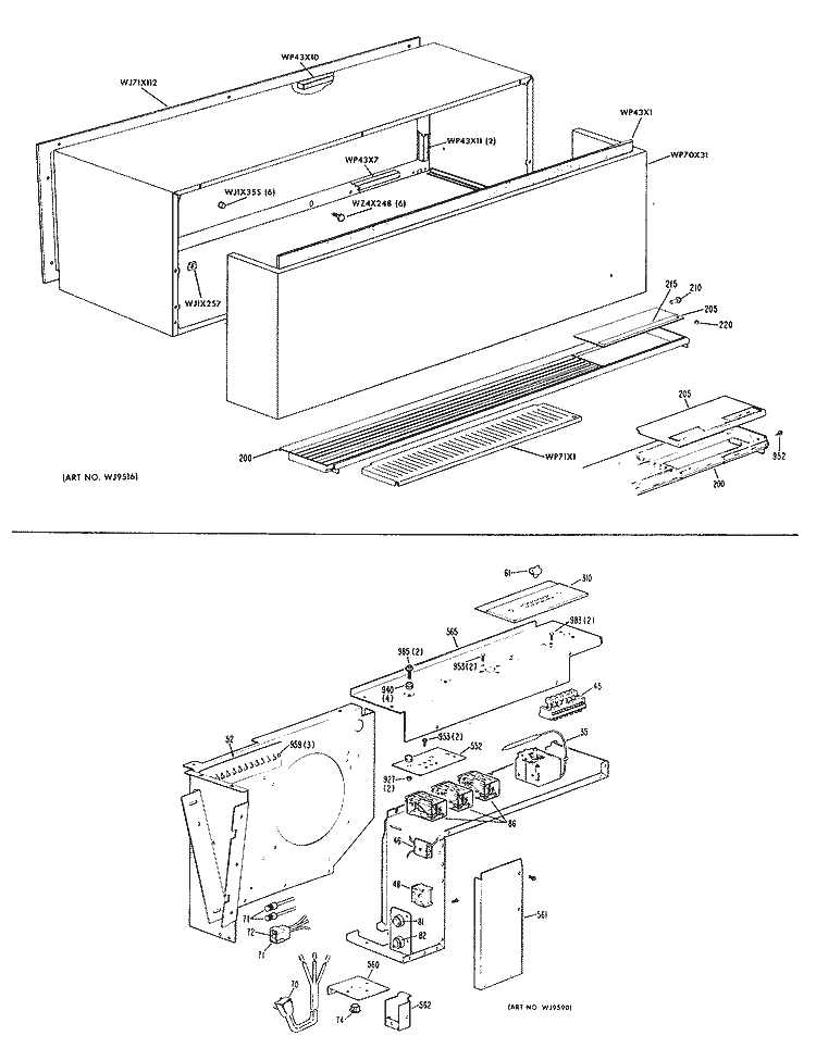Section Diagram and Parts List for A3B788DEES1K  General Electric Air Conditioner