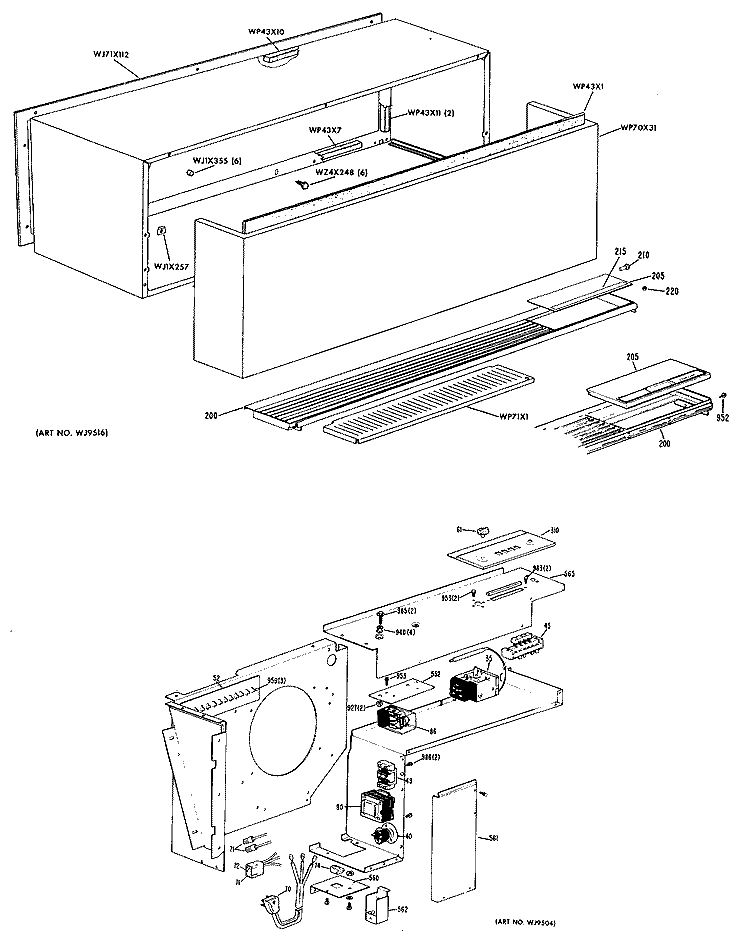 Section Diagram and Parts List for A2B578DEANQA  General Electric Air Conditioner