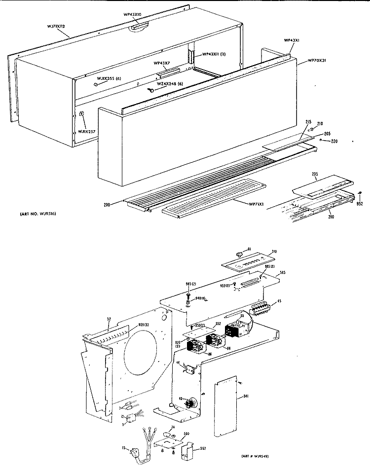 Section Diagram and Parts List for A2B389DEAL1N  General Electric Air Conditioner