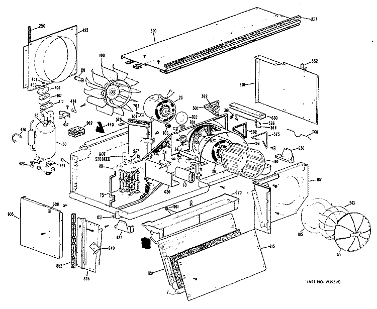Section Diagram and Parts List for A2B578DGEL1J  General Electric Air Conditioner