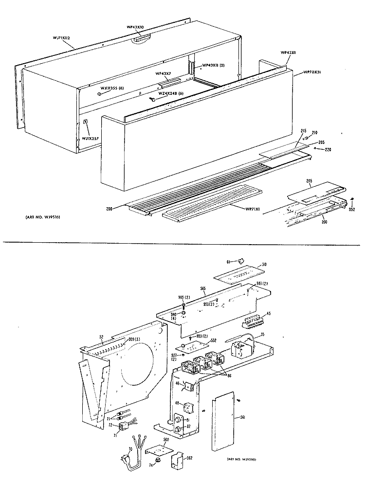 Section Diagram and Parts List for A3B788EPFSD4  General Electric Air Conditioner
