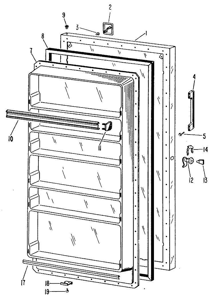Section Diagram and Parts List for CA16DCC  General Electric Freezer
