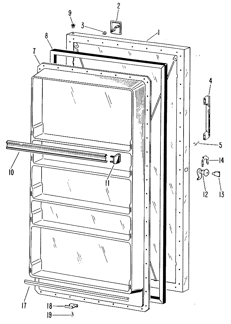 Section Diagram and Parts List for CAF16DCC  General Electric Freezer