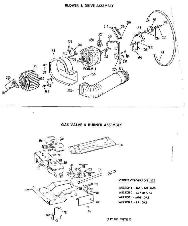 BLOWER & DRIVE ASSEMBLY Diagram and Parts List for DDG8188VHL  General Electric Dryer
