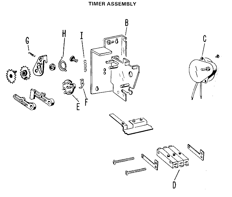 TIMER ASSEMBLY Diagram and Parts List for DDC0580BBL  General Electric Dryer