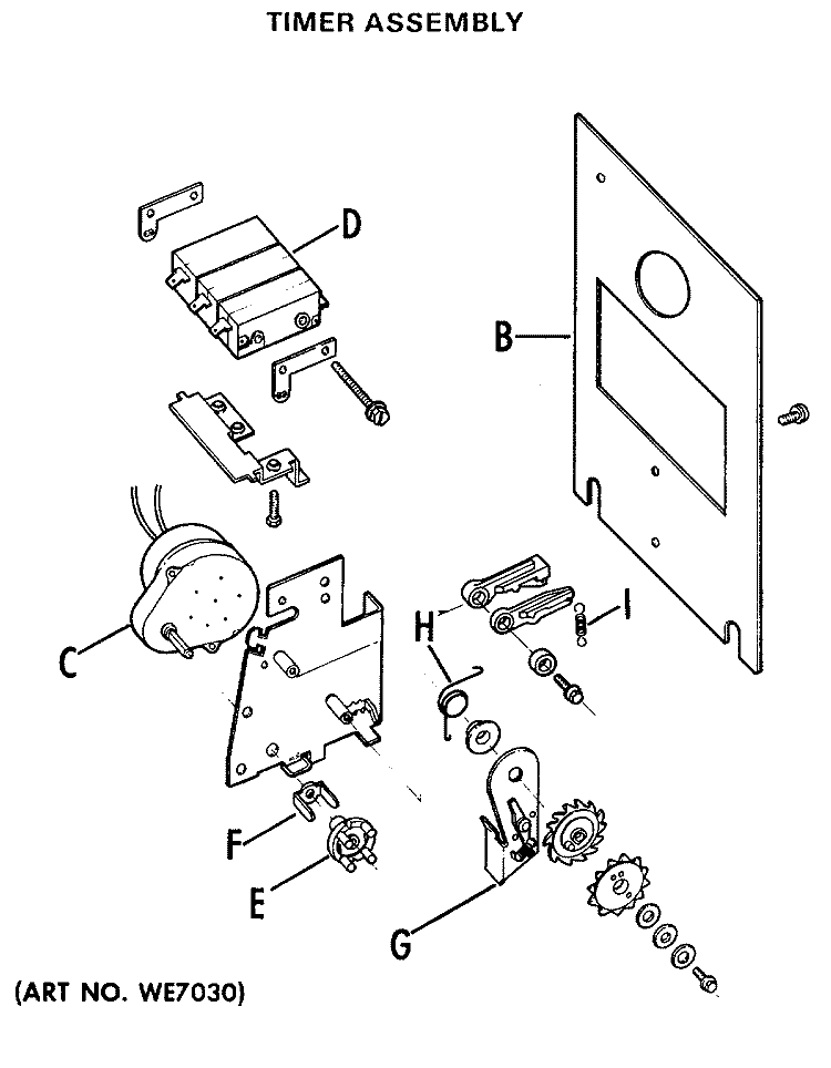 TIMER ASSEMBLY Diagram and Parts List for DDC4497AEL  General Electric Dryer