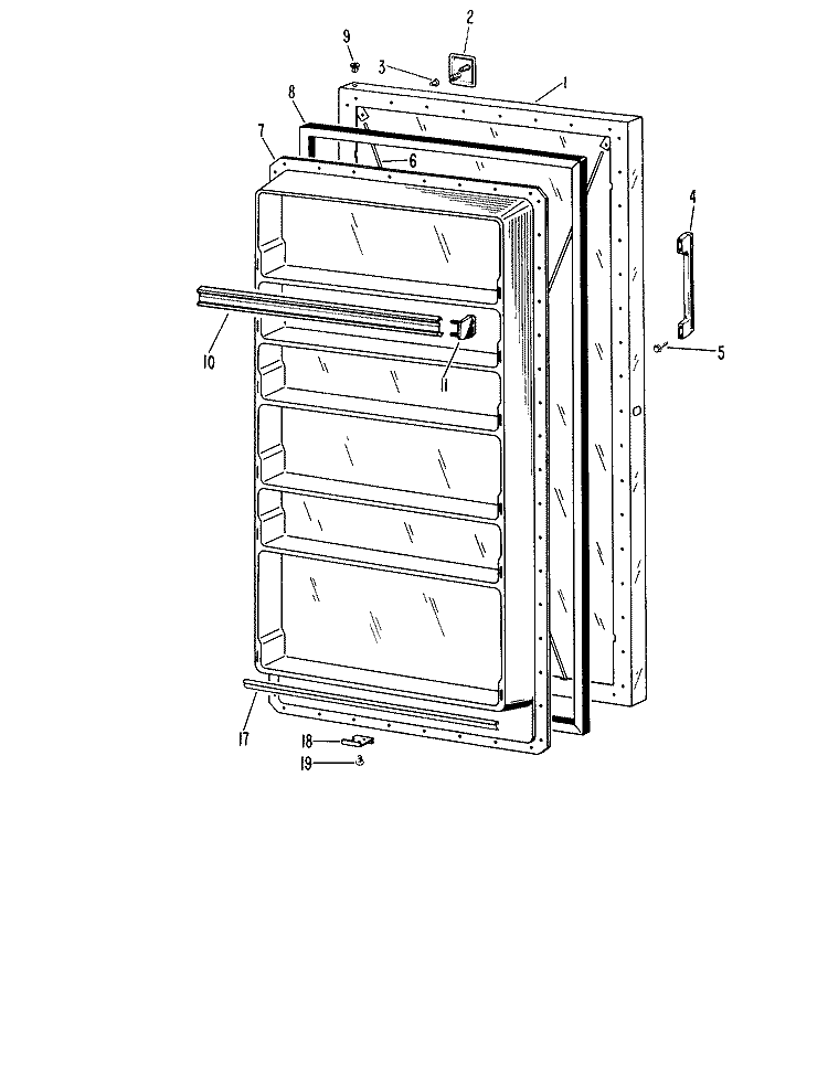 Section Diagram and Parts List for CA10DFB  General Electric Freezer