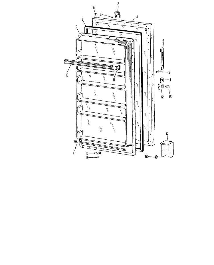Section Diagram and Parts List for CA19DFB  General Electric Freezer