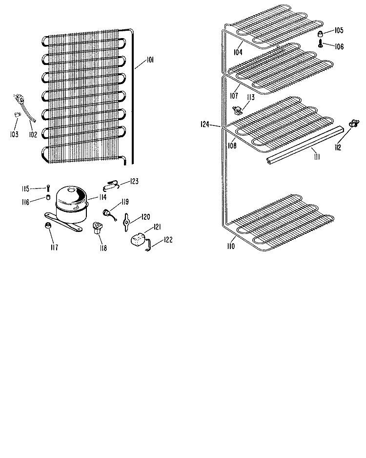 Section Diagram and Parts List for CA19DFB  General Electric Freezer