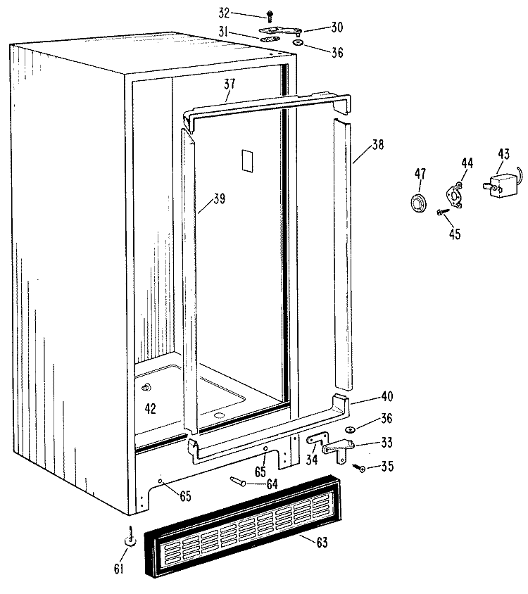 Section Diagram and Parts List for CA13DFB  General Electric Freezer
