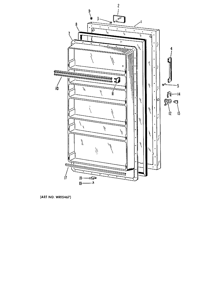 Section Diagram and Parts List for CA16DFB  General Electric Freezer