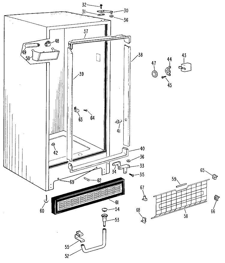 Section Diagram and Parts List for CA16DFB  General Electric Freezer