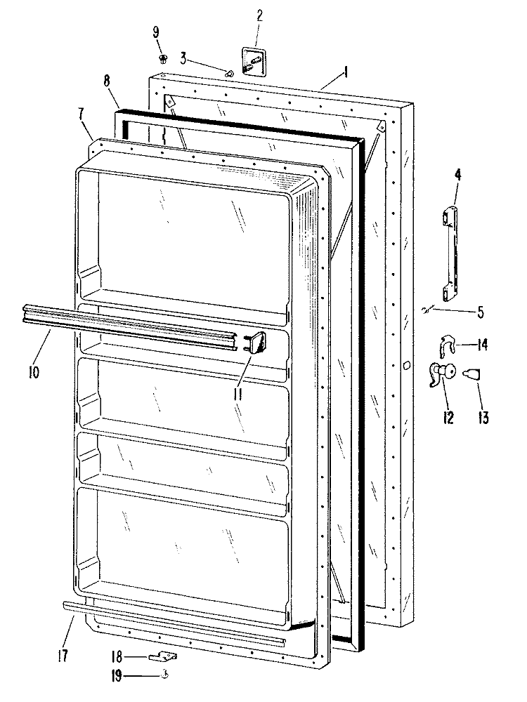 Section Diagram and Parts List for CAF16DFB  General Electric Freezer