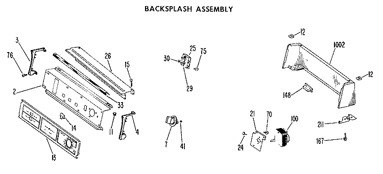 BACKSPLASH ASSEMBLY Diagram and Parts List for DDE5300BBL  General Electric Dryer