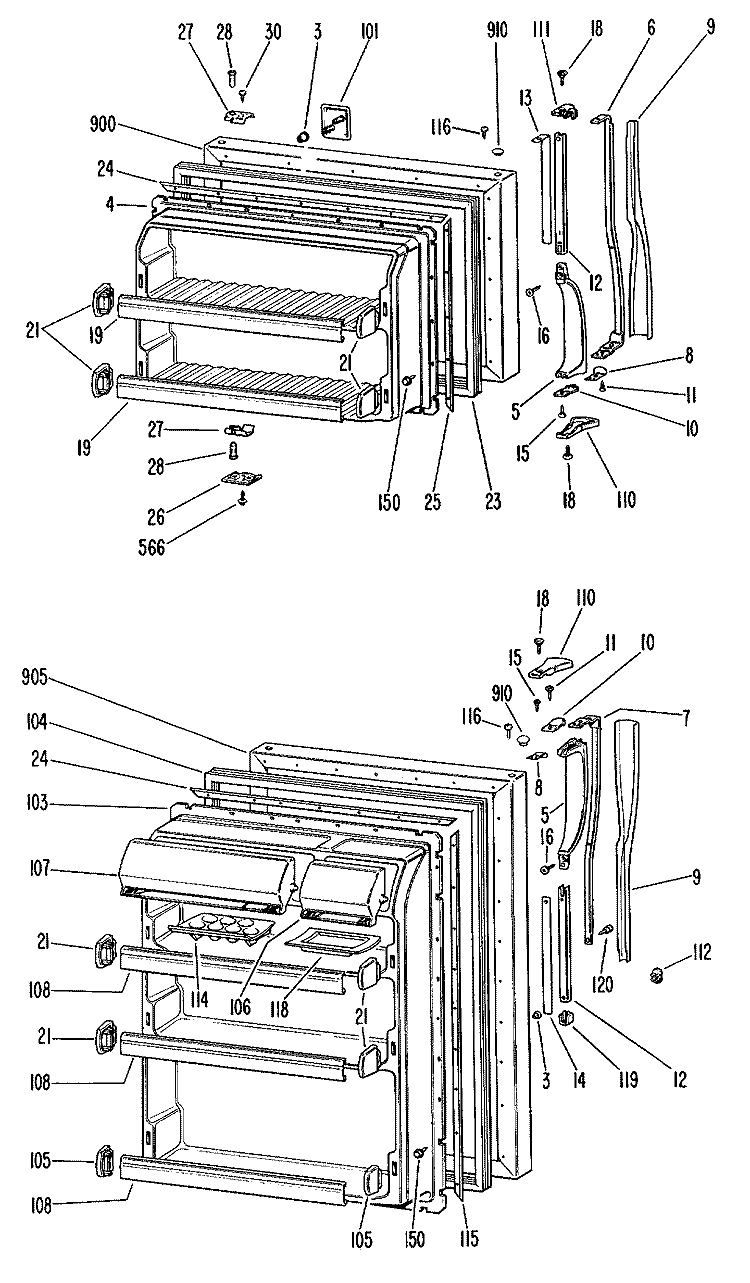 Section Diagram and Parts List for TBX18SGBL  General Electric Refrigerator