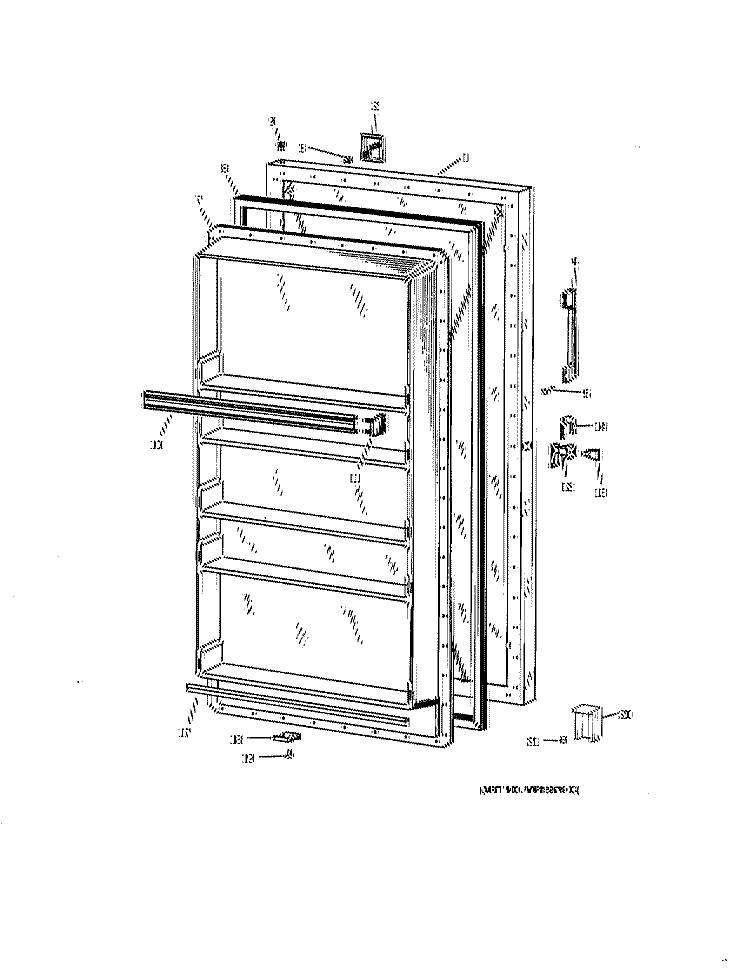 Section Diagram and Parts List for CAF16DGB  General Electric Freezer