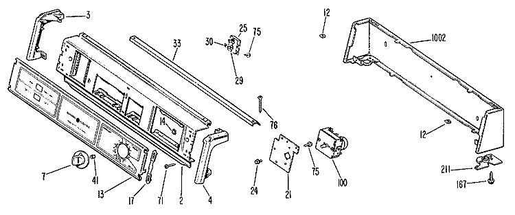 Section Diagram and Parts List for DDE5211GAL  General Electric Dryer