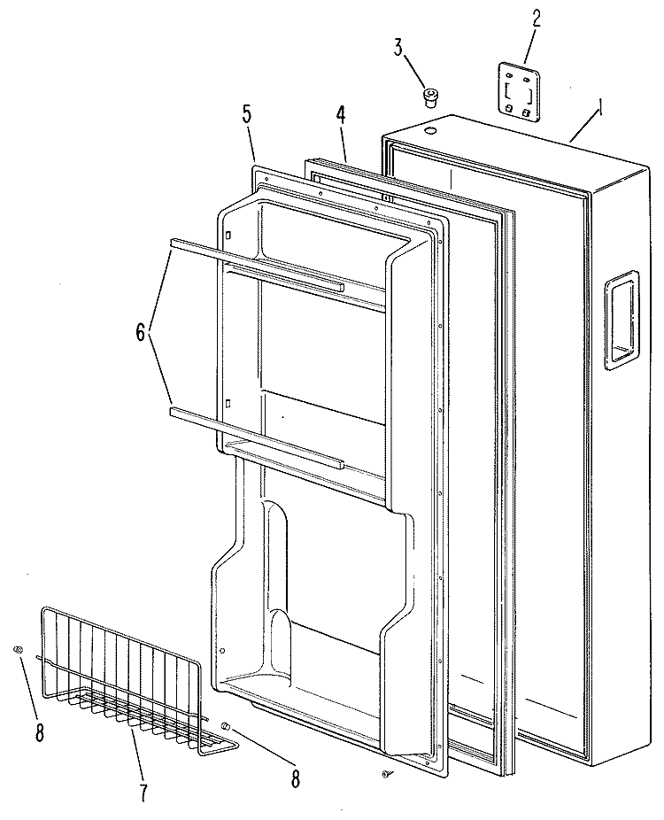 Section Diagram and Parts List for TA5SGB  General Electric Refrigerator
