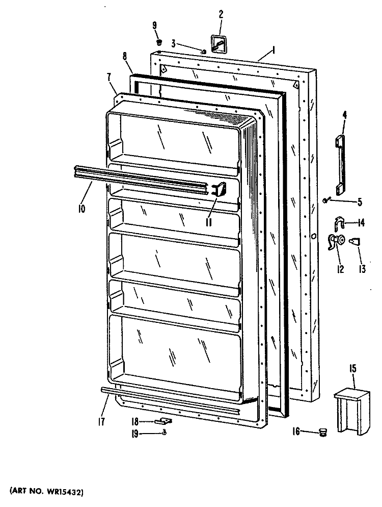 Section Diagram and Parts List for CA19DJC  General Electric Freezer