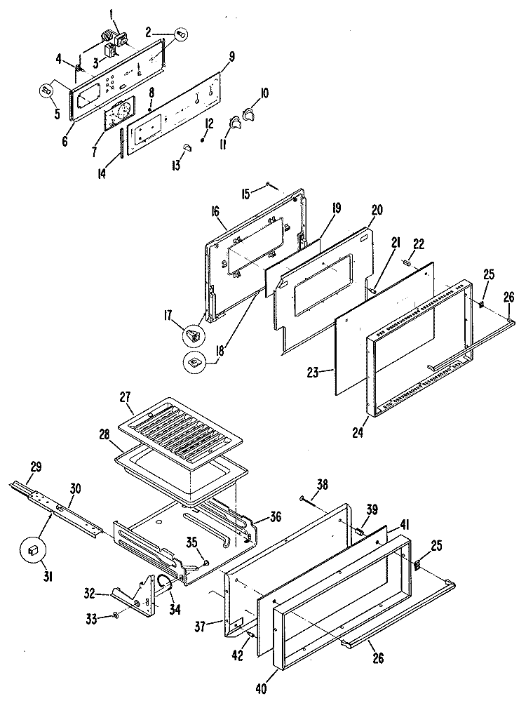 Section Diagram and Parts List for JGKC15GEH2  General Electric Range