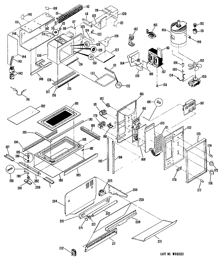 Section Diagram and Parts List for JGHC60GEH3  General Electric Range