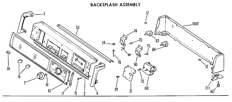 BACKSPLASH ASSEMBLY Diagram and Parts List for DDG5380GDL  General Electric Dryer