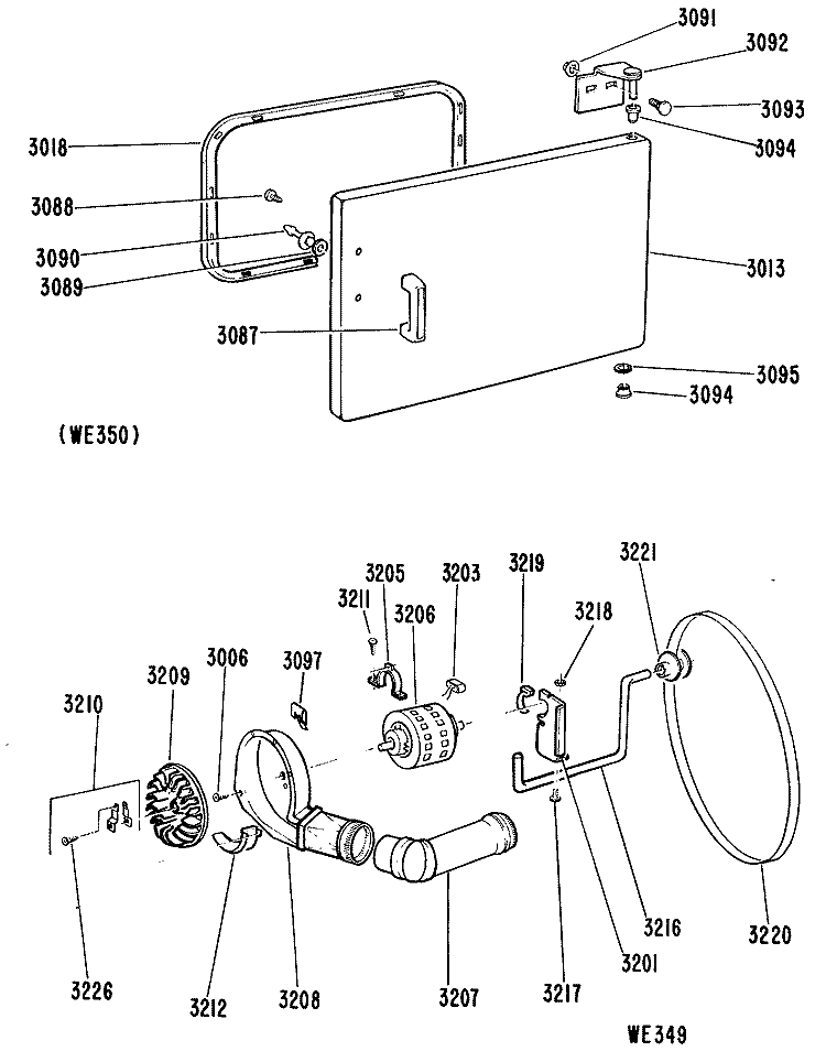 Section Diagram and Parts List for DDE5710GAM  General Electric Dryer