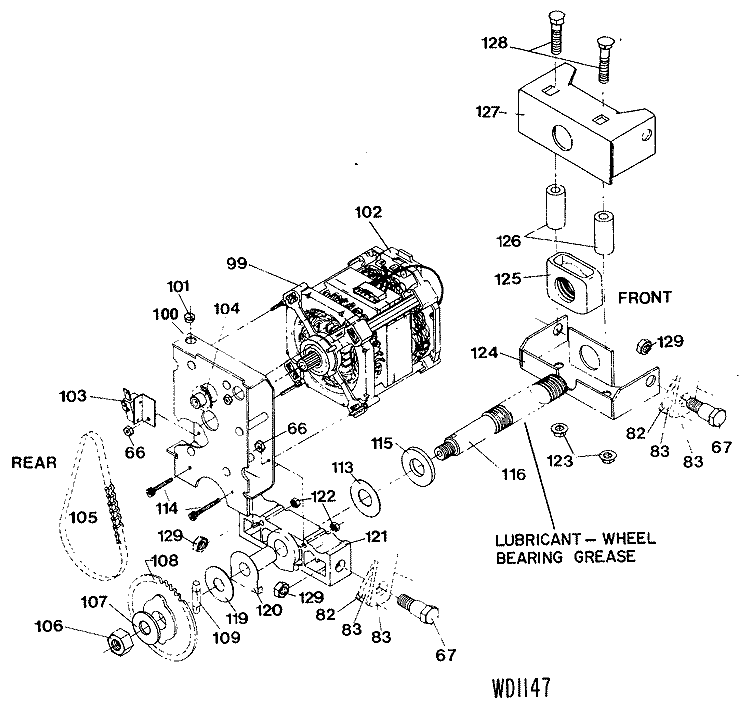 Section Diagram and Parts List for GCG950-01  General Electric Trash Compactor