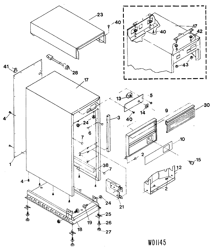 Section Diagram and Parts List for GCG1000-02  General Electric Trash Compactor