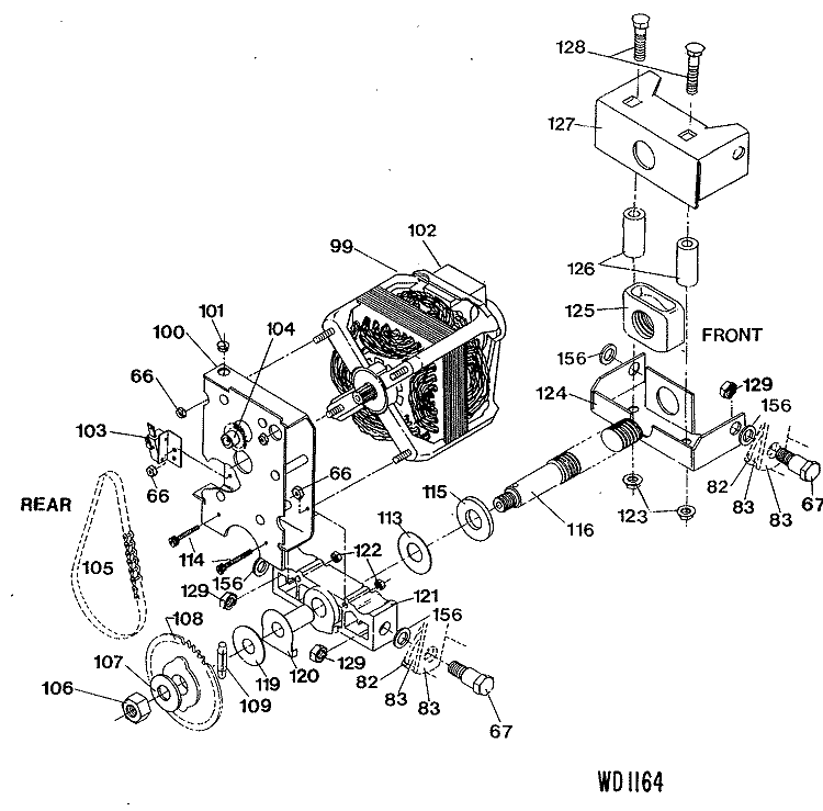 Section Diagram and Parts List for GCG1000-02  General Electric Trash Compactor