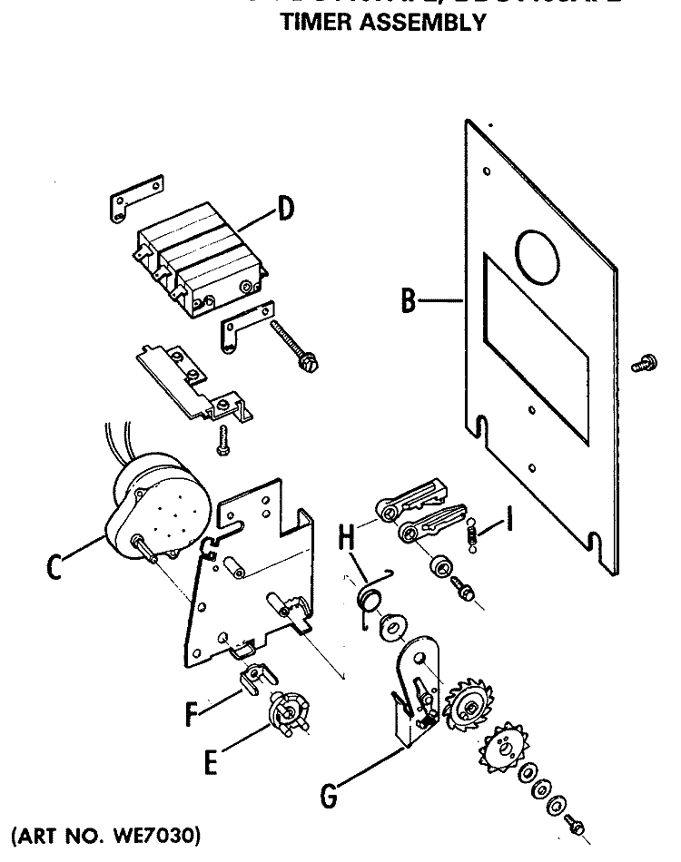 TIMER ASSEMBLY Diagram and Parts List for DDC4408AFL  General Electric Dryer