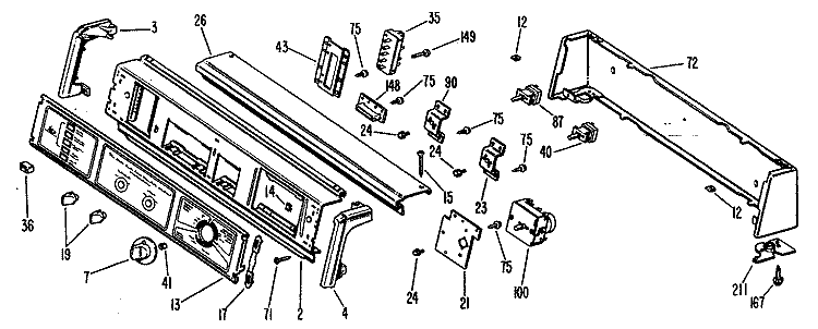 Section Diagram and Parts List for DDE7608MCL  General Electric Dryer