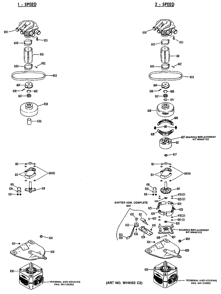 1 - SPEED Diagram and Parts List for CATL160RBL  General Electric Washer