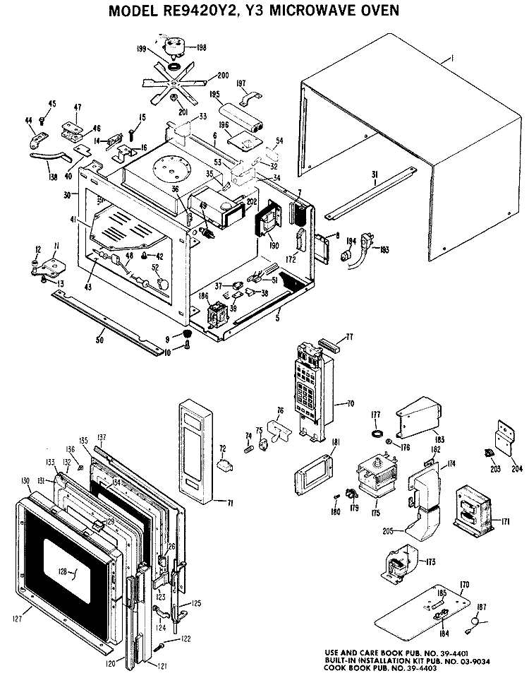 MICROWAVE OVEN Diagram and Parts List for RE9420Y2  Hotpoint Microwave