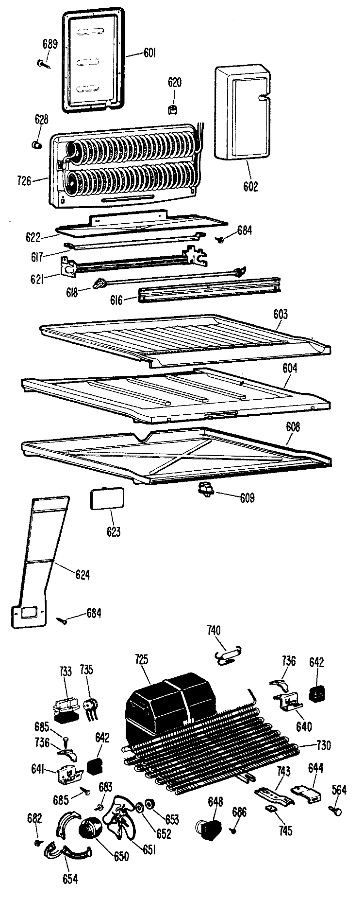 Section Diagram and Parts List for CTF17EAB  Hotpoint Refrigerator
