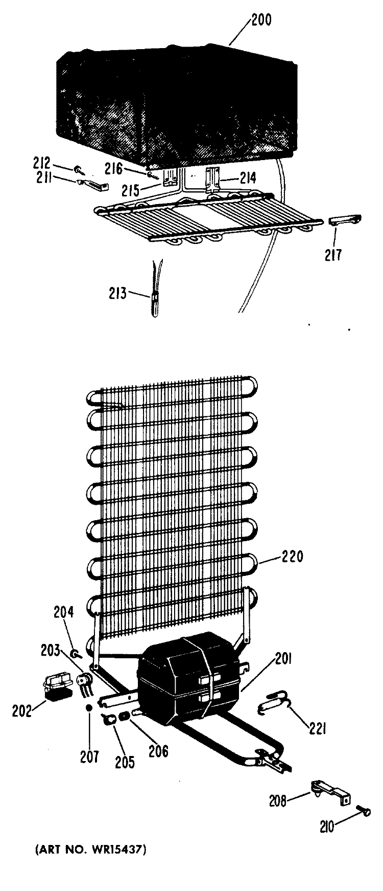 Section Diagram and Parts List for CTA12CAB  Hotpoint Refrigerator