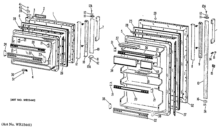 Section Diagram and Parts List for CTF18EAB  Hotpoint Refrigerator