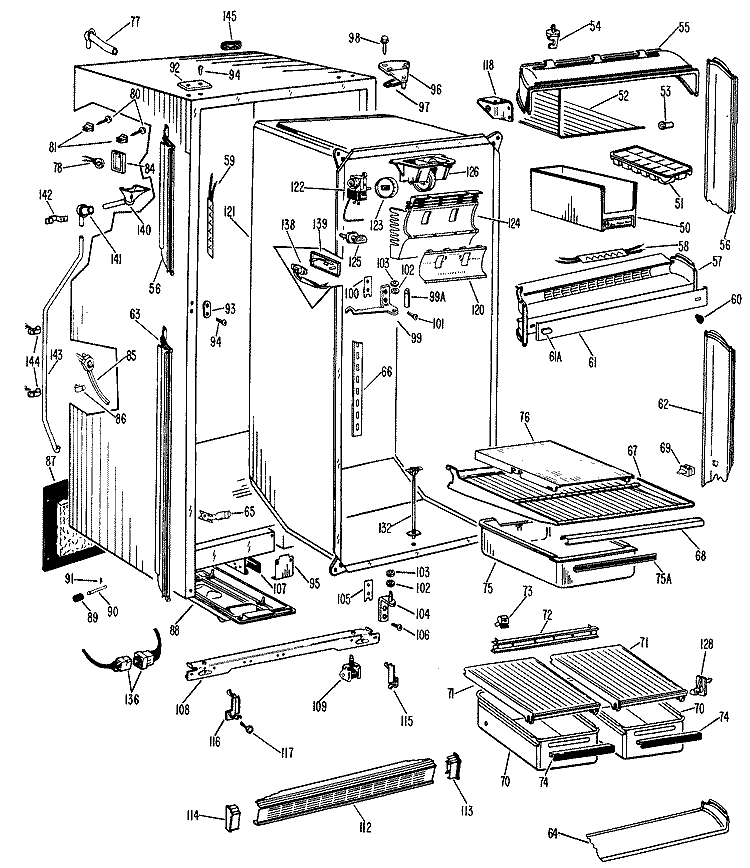 Section Diagram and Parts List for CTF18EAB  Hotpoint Refrigerator