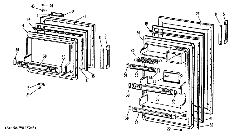 Section Diagram and Parts List for CTA14CAB  Hotpoint Refrigerator