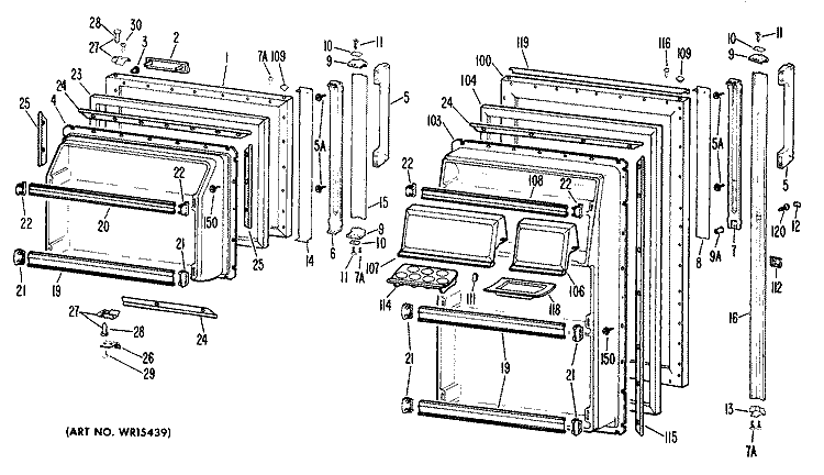 Section Diagram and Parts List for CTF17GAB  Hotpoint Refrigerator