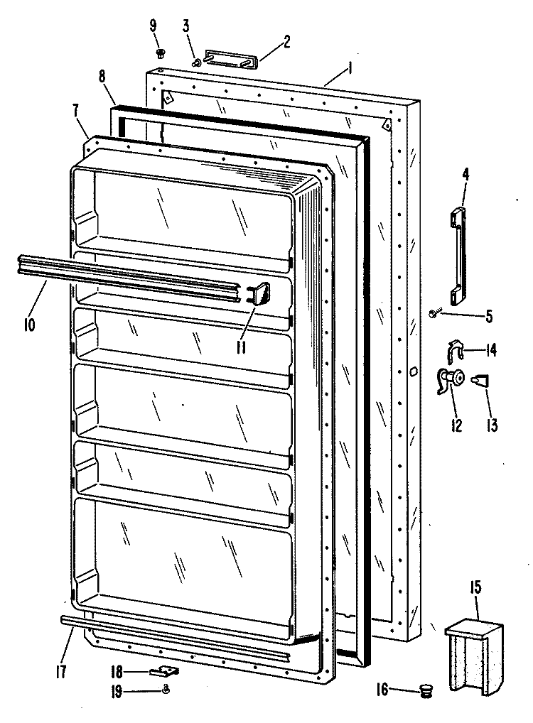 Section Diagram and Parts List for FV19CAB  Hotpoint Freezer