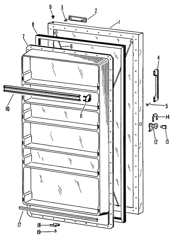 Section Diagram and Parts List for FV16CAB  Hotpoint Freezer
