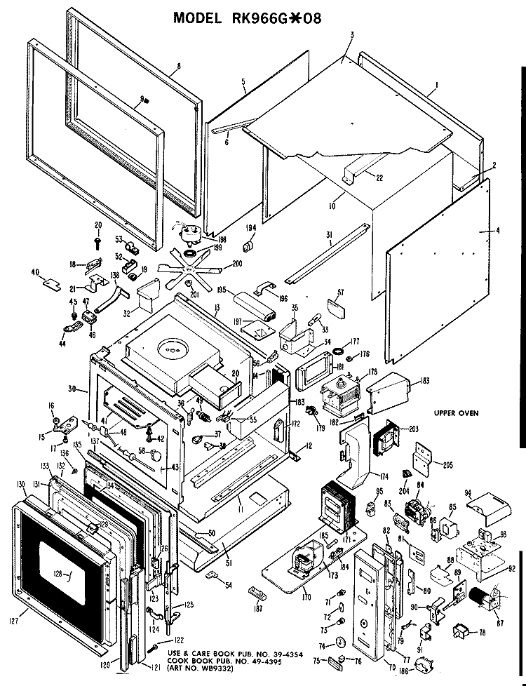 Section Diagram and Parts List for RK966G*08  Hotpoint Microwave Oven Combo