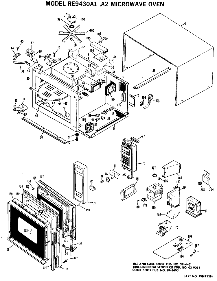 MICROWAVE OVEN Diagram and Parts List for RE9430A1  Hotpoint Microwave